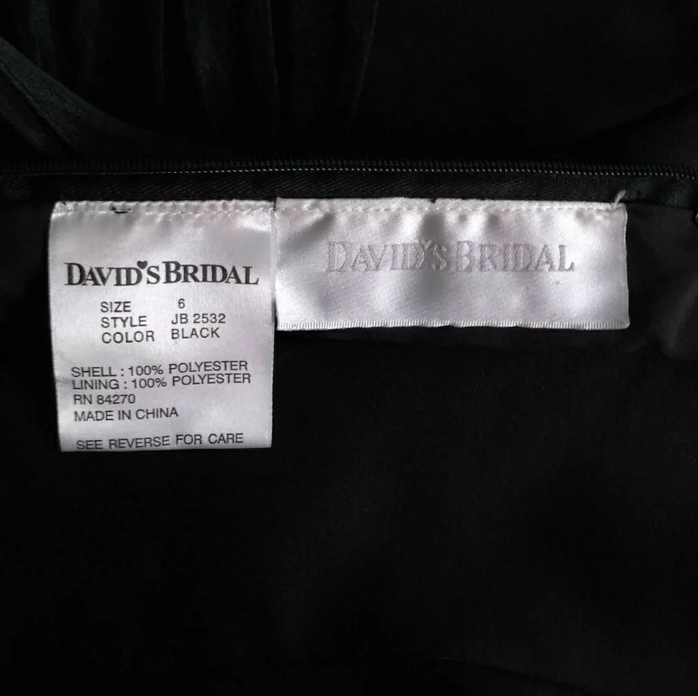 David's Bridal Girls Size 6 Black Dress with Bow - Picture 6 of 6